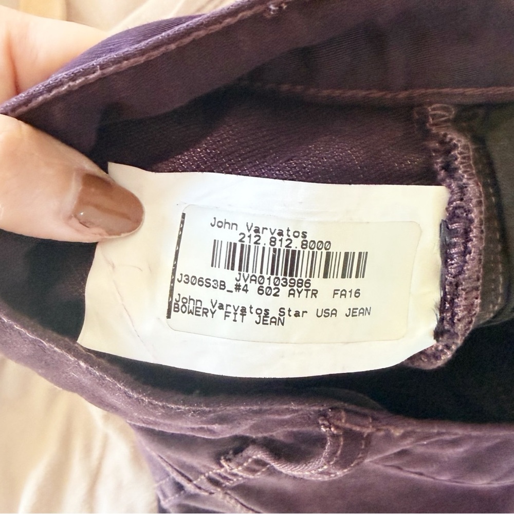 John Varvatos Star USA Jean Bowery Slim Straight Plum Jeans - Picture 5 of 7